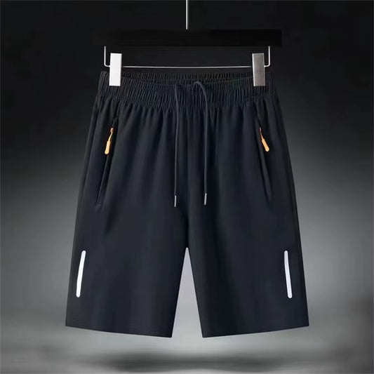 Men'S Summer Ultra-Thin Ice Silk Beach Casual Shorts Jogging Sport Quick Dry Male Zipper Loose Gym Sports Short Pants Sweatpant