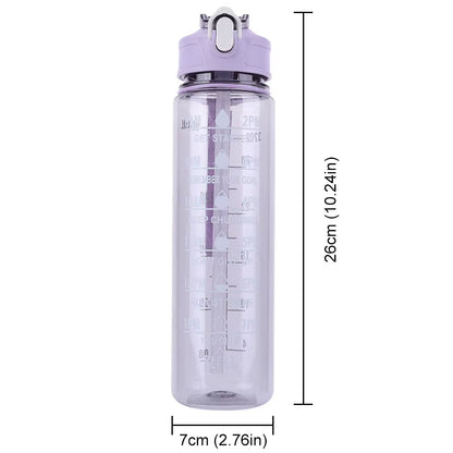 800Ml Sports Water Bottle Leakproof Motivational Drinking Bottle Outdoor Gradient Water Bottle Portable Gym Fitness Durable Cup