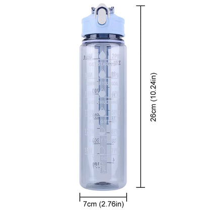 800Ml Sports Water Bottle Leakproof Motivational Drinking Bottle Outdoor Gradient Water Bottle Portable Gym Fitness Durable Cup