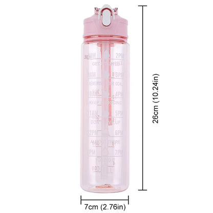 800Ml Sports Water Bottle Leakproof Motivational Drinking Bottle Outdoor Gradient Water Bottle Portable Gym Fitness Durable Cup